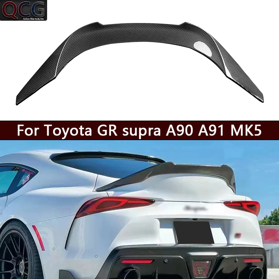

For Toyota GR supra A90 A91 MK5 Carbon Fiber Roof Spoiler Tail fins Rear Wing Trunk Top Lip Spoiler Car Accessories body kit