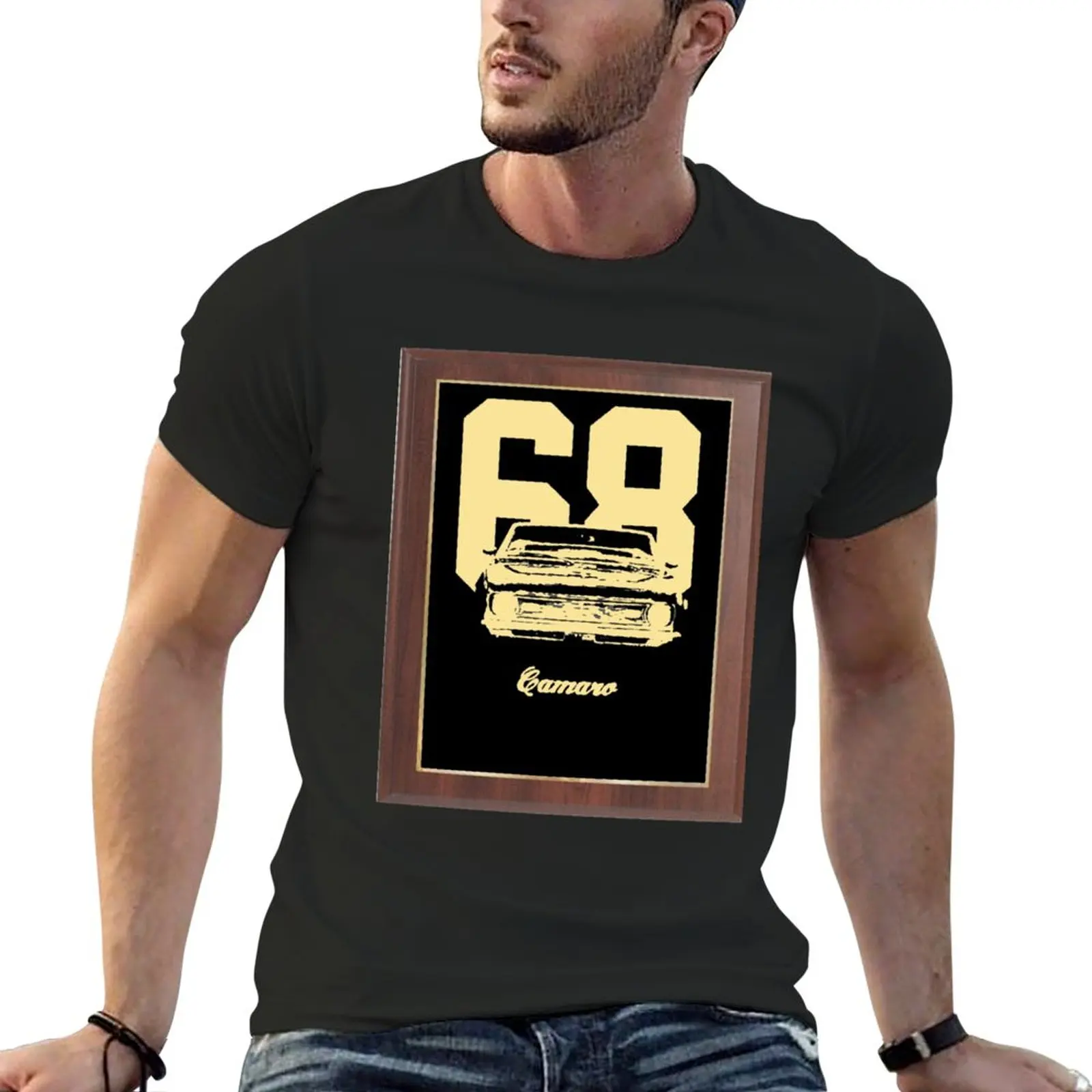 1968 Camaro Grill View Fan Trophy plaque T-Shirt oversizeds Blouse fitted t shirts for men