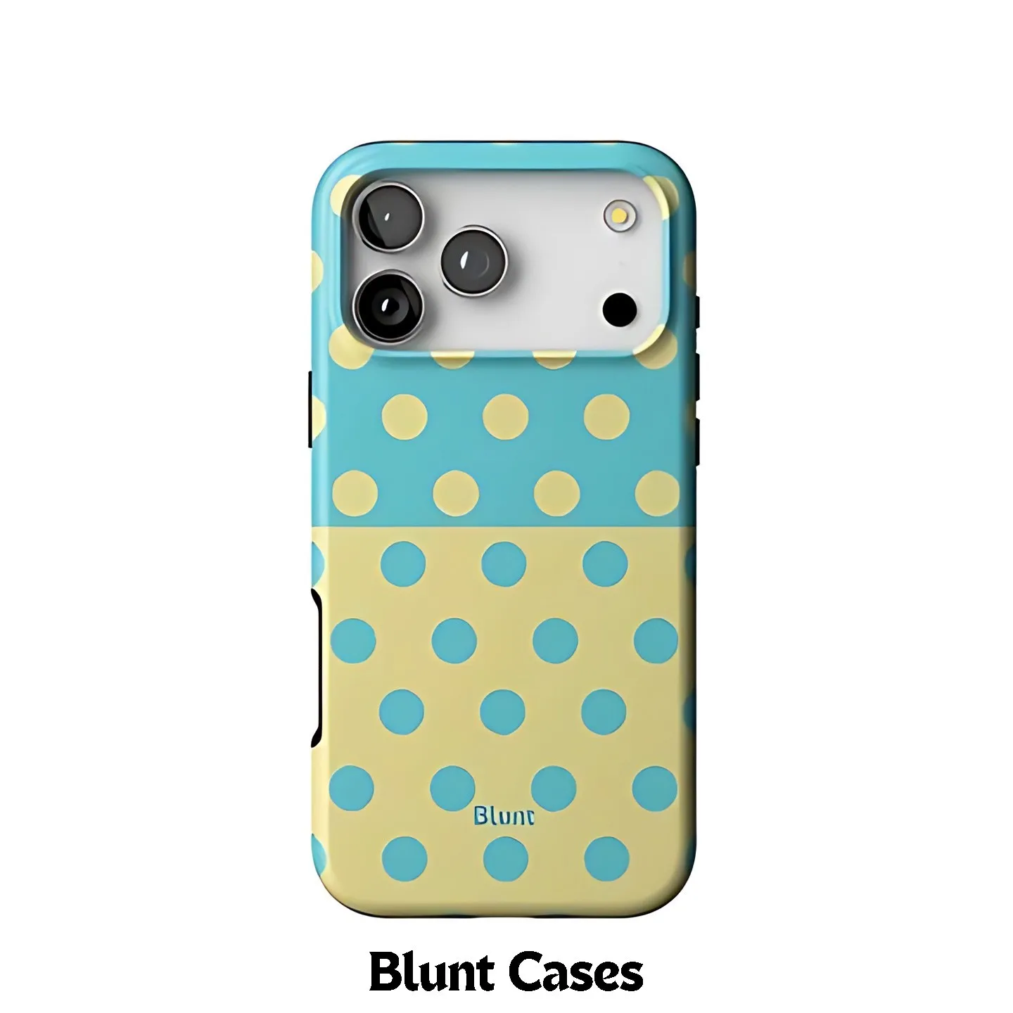 Cyan Yellow Dot Blunt Phone Case for Samsung Galaxy S20 S23 S24 S25 S26 FE Plus Edge 5G Luxury Double-layer Back Cover