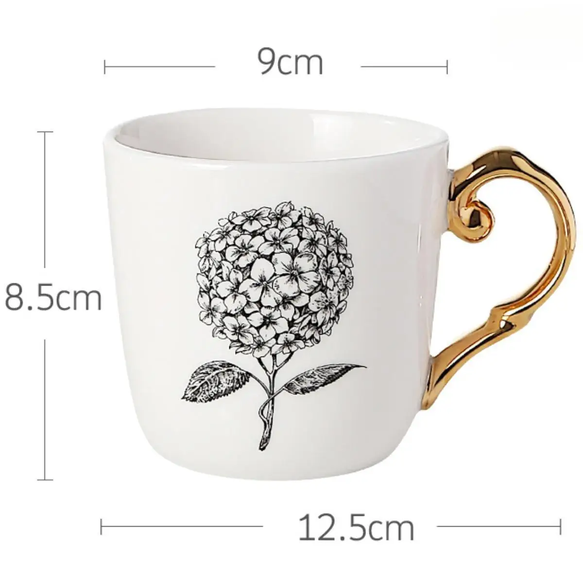 Elegante tazza da tè in ceramica con manico ergonomico per casa e ufficio