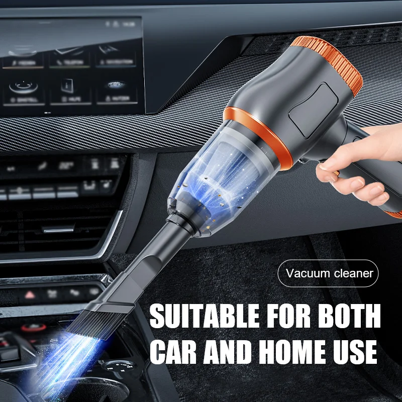 Aspiradora inalámbrica para coche, aspiradora automática en seco y húmedo de mano con fuerte succión, Mini aspiradora de doble uso para el hogar y el coche, electrodoméstico
