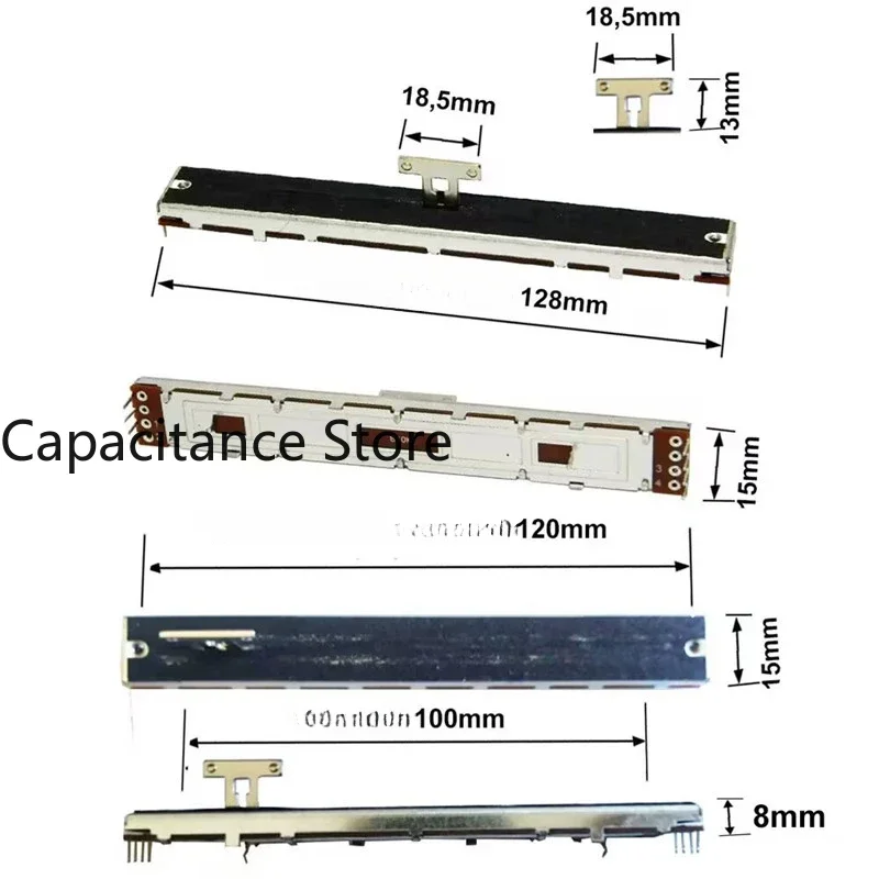 5PCS Digital mixer push rod 8-pin sliding fader volume potentiometer B10K is suitable for X32.