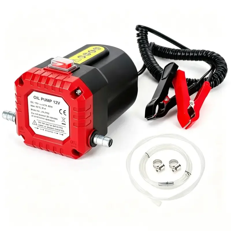 LOZLIN 12V Electric Oil Change Pump Fluid Extractor Suction Transfer Pump for Engine Oil Diesel Truck Boat Motorbike with Tubes