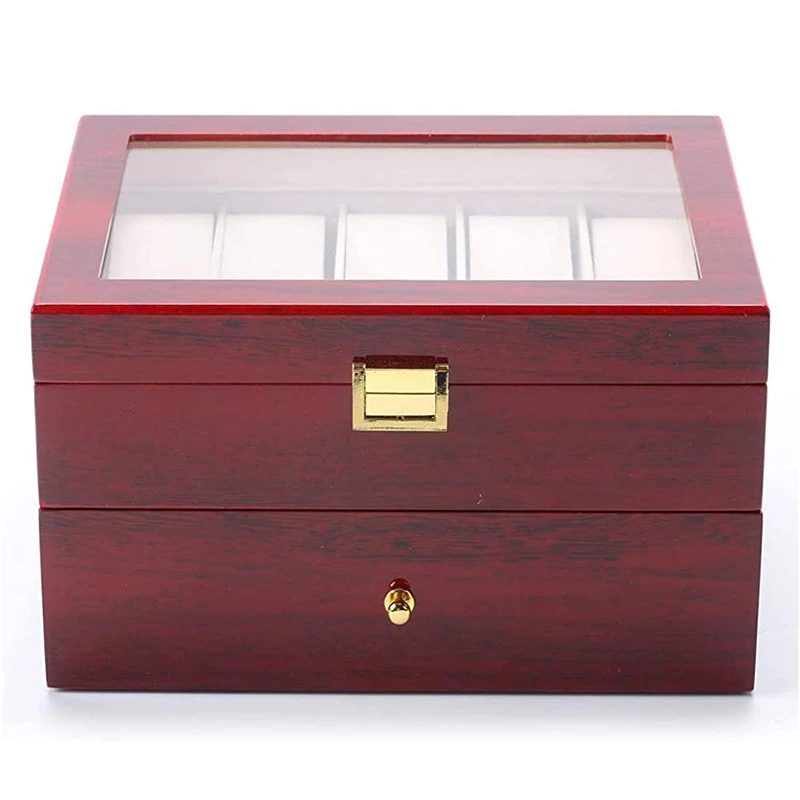 Luxury Large Wooden Watch Boxes Storage Organizer Box Watch Box Double Layer Jewelry Men\'s Watches Display Case Gift