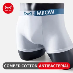 MiiOW 3Pcs Cotton Men's Boxers Seamless Breathable Men Underwear 7A Antibacterial Male Underpants Man Panties Boxer Trunks L-4XL