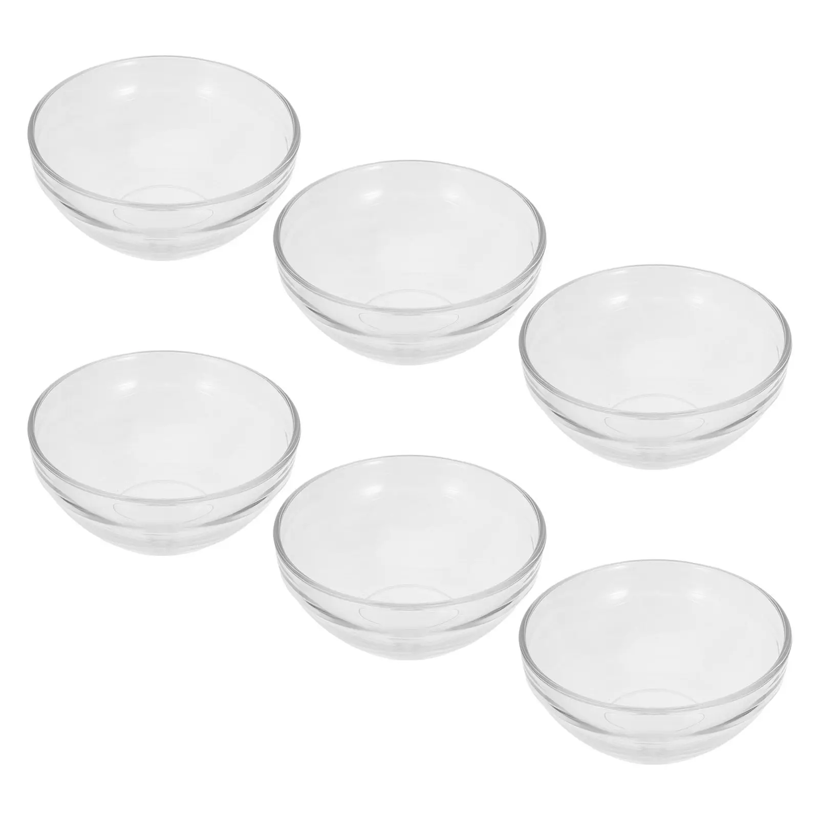 Juego de 6 Tazones de Vidrio para Postre, Tazones Redondos Pequeños de Cristal Transparente de 10.5 cm para Servir Pudín, Helado, Salsas, Aperitivos