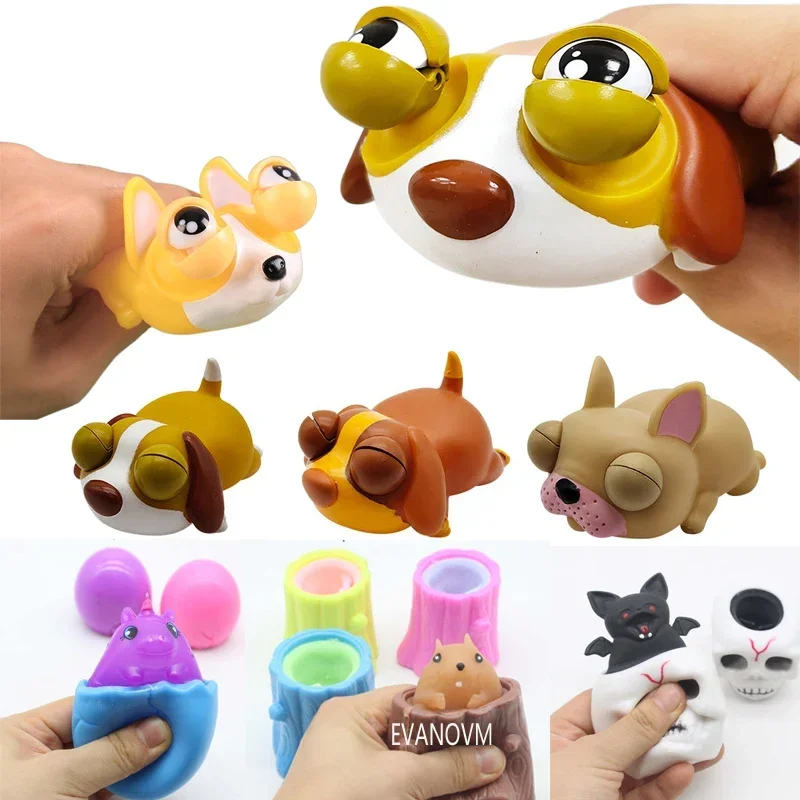 Multiple Types Pop Up Funny Squeeze Anti-stress Toy Hide and Seek Figures Stress Relief Fidget Toys for Kids Adult