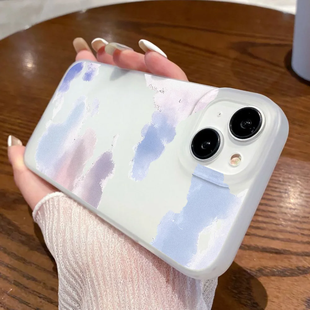 Ultra Thin Soft Matte Phone Case for iPhone 15 Pro Case iPhone 16 14 13 12 11 Pro Max 16 Plus 13 12 Mini Cute Clouds Clear Cover image 5