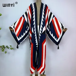 2023 WINYI Africa Summer Bohemian Dress Beachwear elegant Party Boho maxi beach Holiday Swimming Cover Up Geometric print Kimono