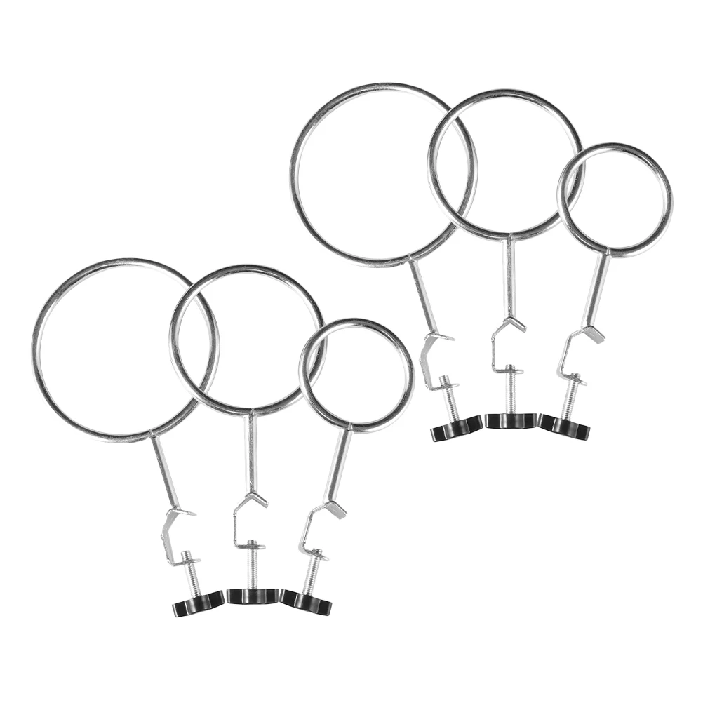 

6pcs Test Tube Clamp Iron Stand Beaker Holder Silver Adjustable Universal Lab Equipment Chemistry Flask Ring Clamps Retort