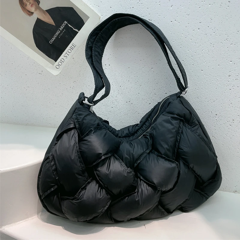 Nylon Stuffing Cotton Bags For Women Luxury Designer Handbags Purse 2023 New In Fashion Large Capacity Weave Shoulder Crossbody