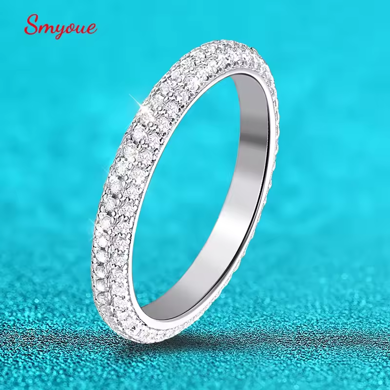 Smyoue 1mm 100% כל טבעות Moissanite לנשים תכשיטי אירוסין לחתונה S925 כסף סטרלינג סיטונאי