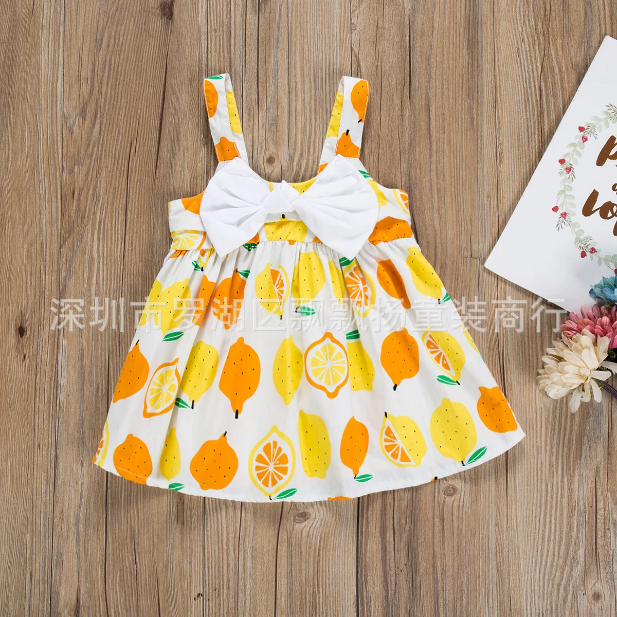 Girls Princess Dress Slip-Dress Cute Fruit Print Slip Dress Bow Baby Dress Girls Clothes  Kids Dresses for Girls  Summer Dresss