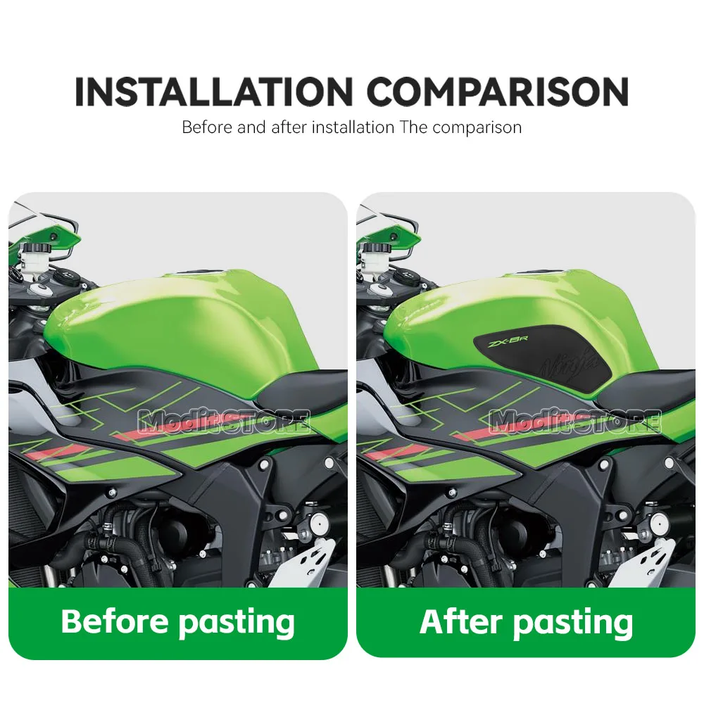 2024 ZX-6R For Kawasaki Ninja 636 ZX-6R ZX6r 2019-2024 Motorcycle Tank Pad Scratch Decals Tank pad Tank Pads Protector Stickers