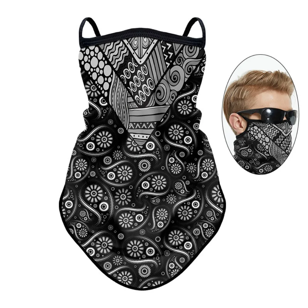 

Sun Protection Summer Riding Mask Ear-hanging Breathable Cycling Face Scarf Anti-UV Ice Silk Motorcycle Headscarf Mountaineering