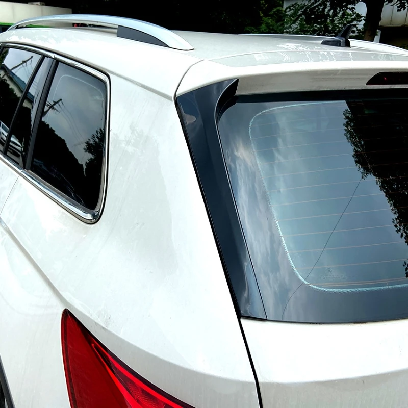 2 sztuk dla Skoda Kodiaq tylne okno samochodu Spoiler boczne skrzydło pokrywa wykończenia ABS czarny błyszczący — zdjęcie 7