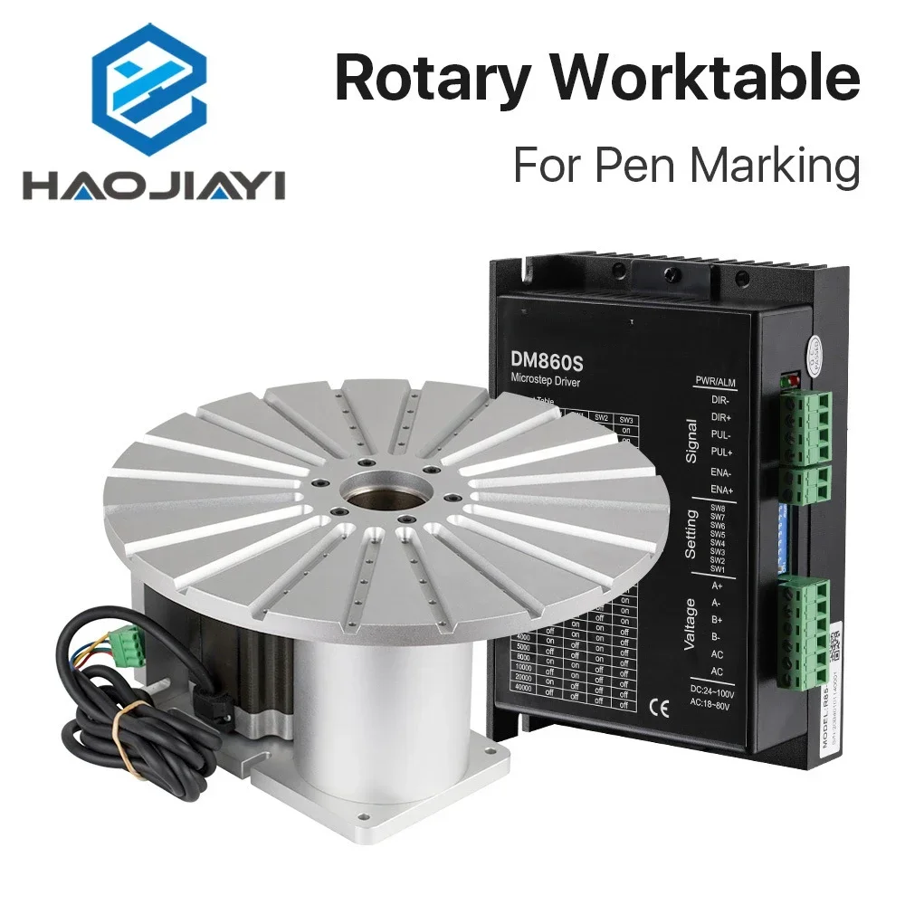 Rotary Device Diameter 300mm 20 Pen Slots Rotary Worktable + Driver for Fiber Laser Marking Machine DIY Pen Gift