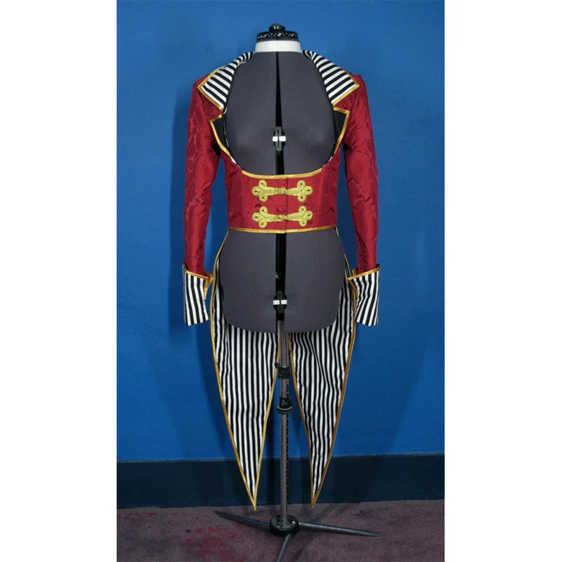 

Костюмный фрак для женщин в винтажном стиле, на заказ, для косплея рингмейстера, с подпоясным поясом, для выступлений на сцене