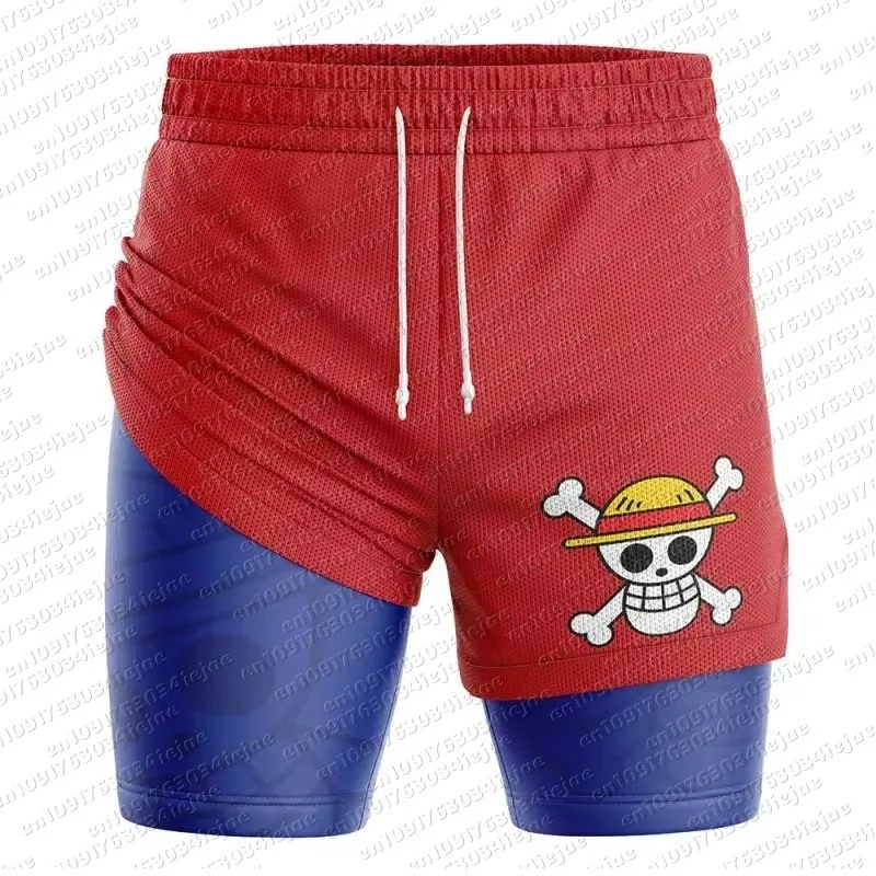 2026 Men's Women Mesh Double-layer Shorts Streetwear Anime Summer 2026 New Y2k Casual Running Workout Quick-drying view 4