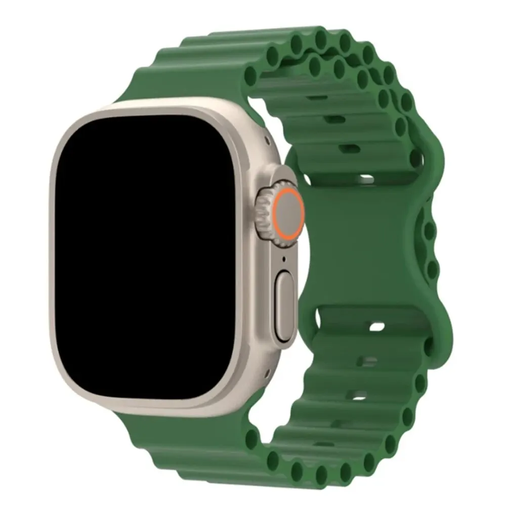 Ocean siliconen bandje voor Apple Watch Ultra 3 2 1 49mm ademende armband polsband serie 9 8 7 6 5 4 SE 45mm 44mm 42mm bandjes