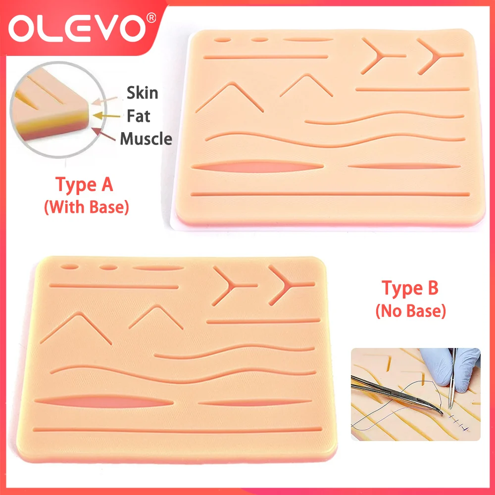 OLEVO Dental Suture Practice Kit Silicone Pad Surgical Training Model Medical Students Skin Debridement Simulation Wound