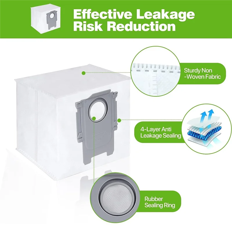 EQAZ-8Pcs Сменные мешки для пыли для Roborock S8+ /S8 Pro Ultra / S7 MaxV Ultra / Q5 / Q5+ / Q7+ / Q7 Max+ Мешок для пылесоса
