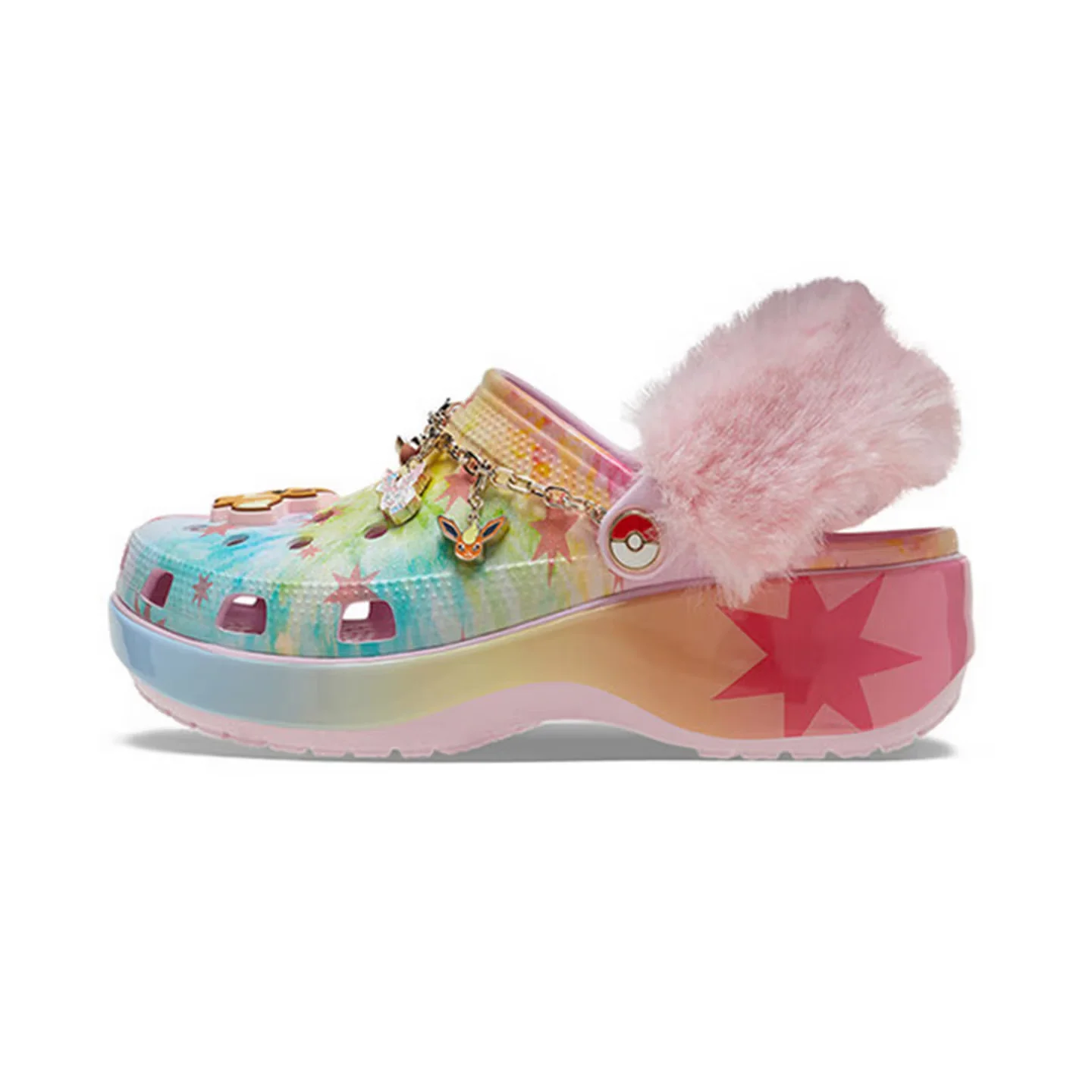 Crocs Classic Platform Clog Girls' Fun Clogs  Pokmon Eevee Design, Fashionable, Trendy & Comfortable 211429-90H
