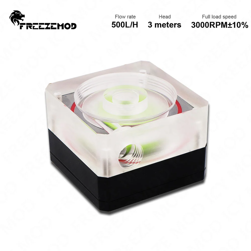 FREEZEMOD Thin Pump 500L/H Ultra-thin PWM speed control 4cm thick For OD50MM Reservoir Range 3M  MOD Water cooler Pump PU-SZM6