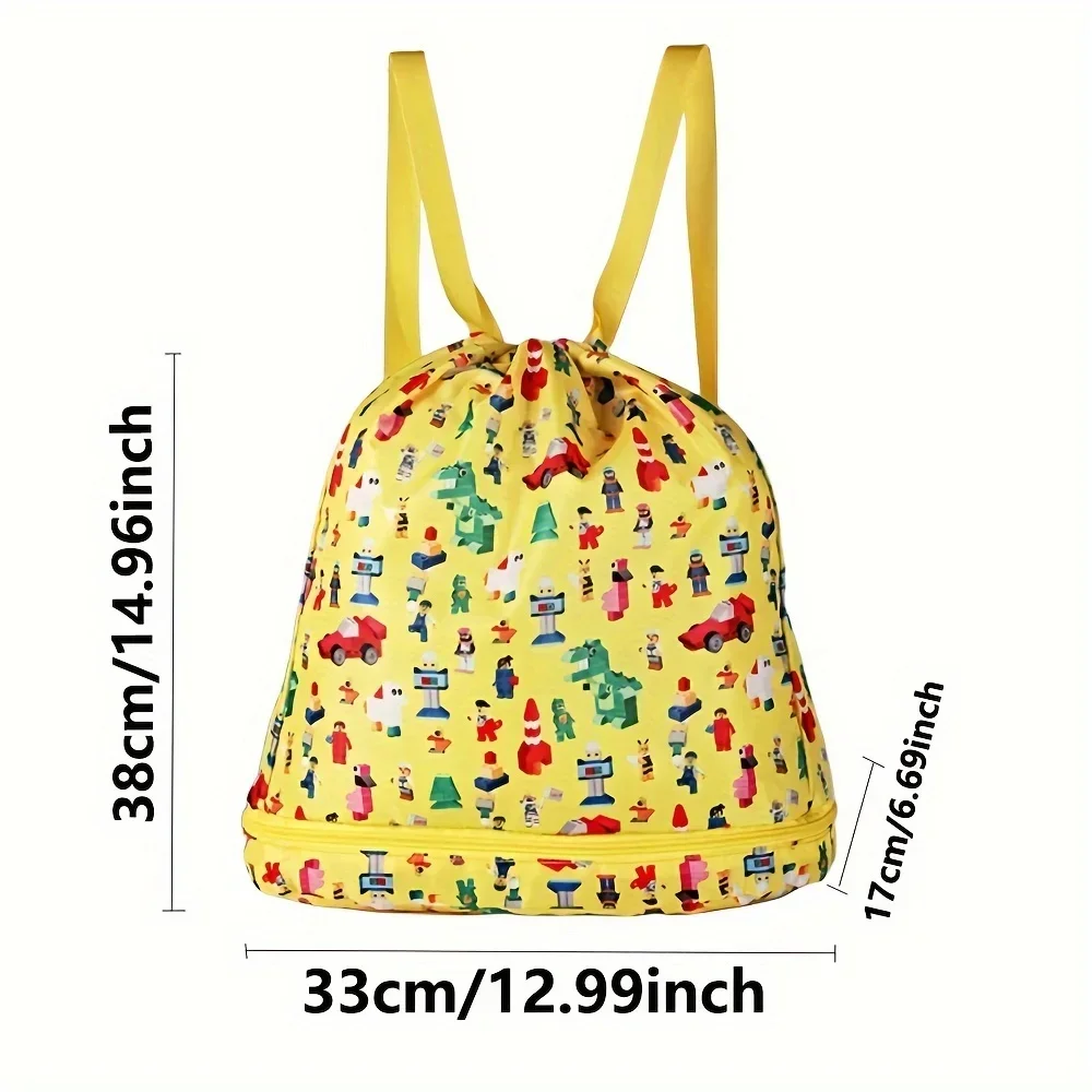 New Summer Swimming Bags Kids Storage Backpack Beach Swim Sport Bag Waterproof Dry Wet Separation Pouch Folding Toilet Handbag