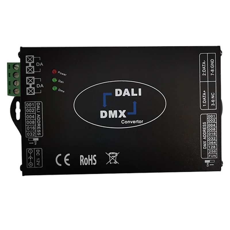 dali dmx512 conversor de sinal dali para dmx512 dmx para sinal dali escurecimento conversao do sinal controlador 01