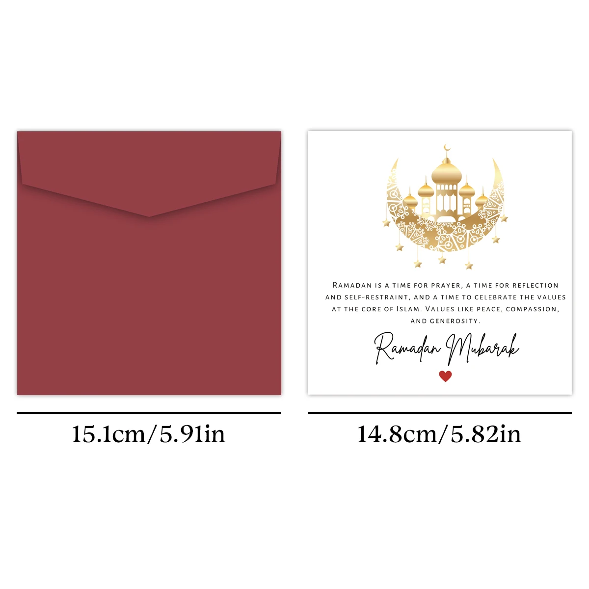 1pc Ramadan Mubarak Greeting Card with Moon Design,Funny Creative Eid/Ramadan Greeting Card for Muslims,Family Ramadan 2025 Gift