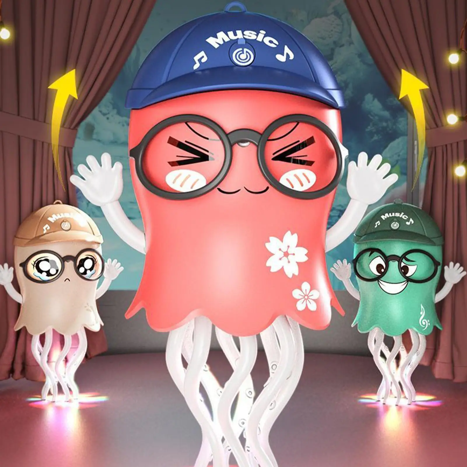 Dança polvo brinquedo interativo rastejando brinquedo com luzes música evitar obstáculos para crianças festa de aniversário favores brinquedo pré-escolar