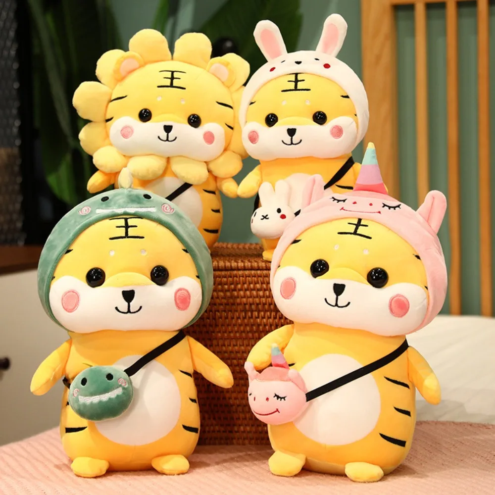 Juguete de peluche de tigre pequeño, almohada de muñeca transformada, animales de peluche Kawaii, regalo de vacaciones para niños