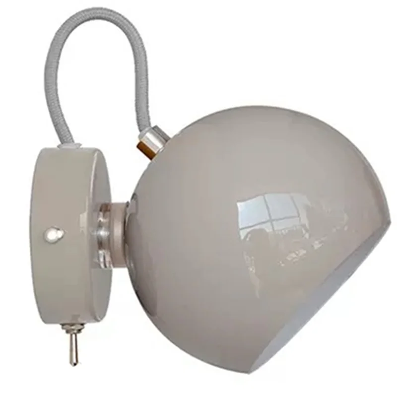 

A26F-кремовый ветровой настенный светильник с переключателем, светодиодный минималистичный железный художественный вращающийся настенный светильник для спальни, гостиной, кабинета, балкона, серый