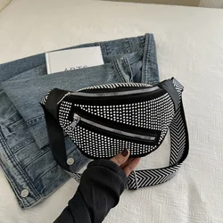 Fashion Rhinestone Studded Crossbody Bags For Ladies, Trendy Design Women's Shoulder Chest Bag For Halloween & Christmas Gifts