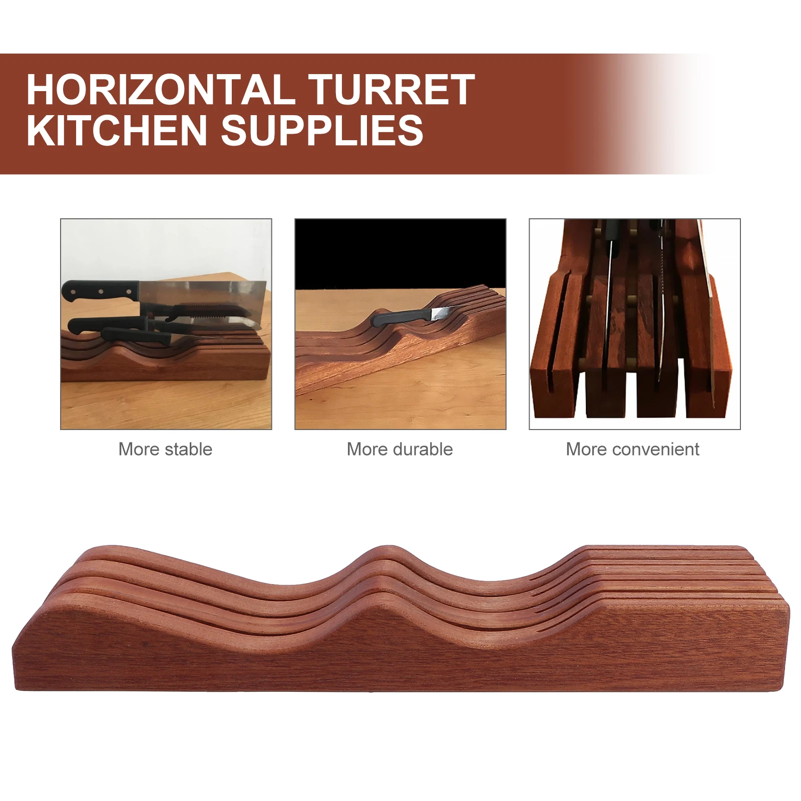 

Cutter Rack Sturdy Desktop Storage Shelf Wood Design Flat Bottom Home Kitchen Tool Organizer Wood Cutter Rack Kitchen