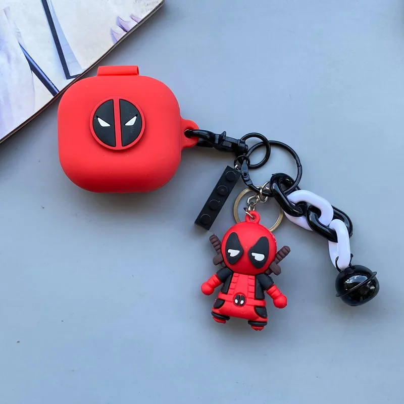 Cartoon Marvel Deadpool etui na słuchawki do Samsung Galaxy Buds 2/Live/Pro silikonowe etui ochronne do Samsung z breloczkiem