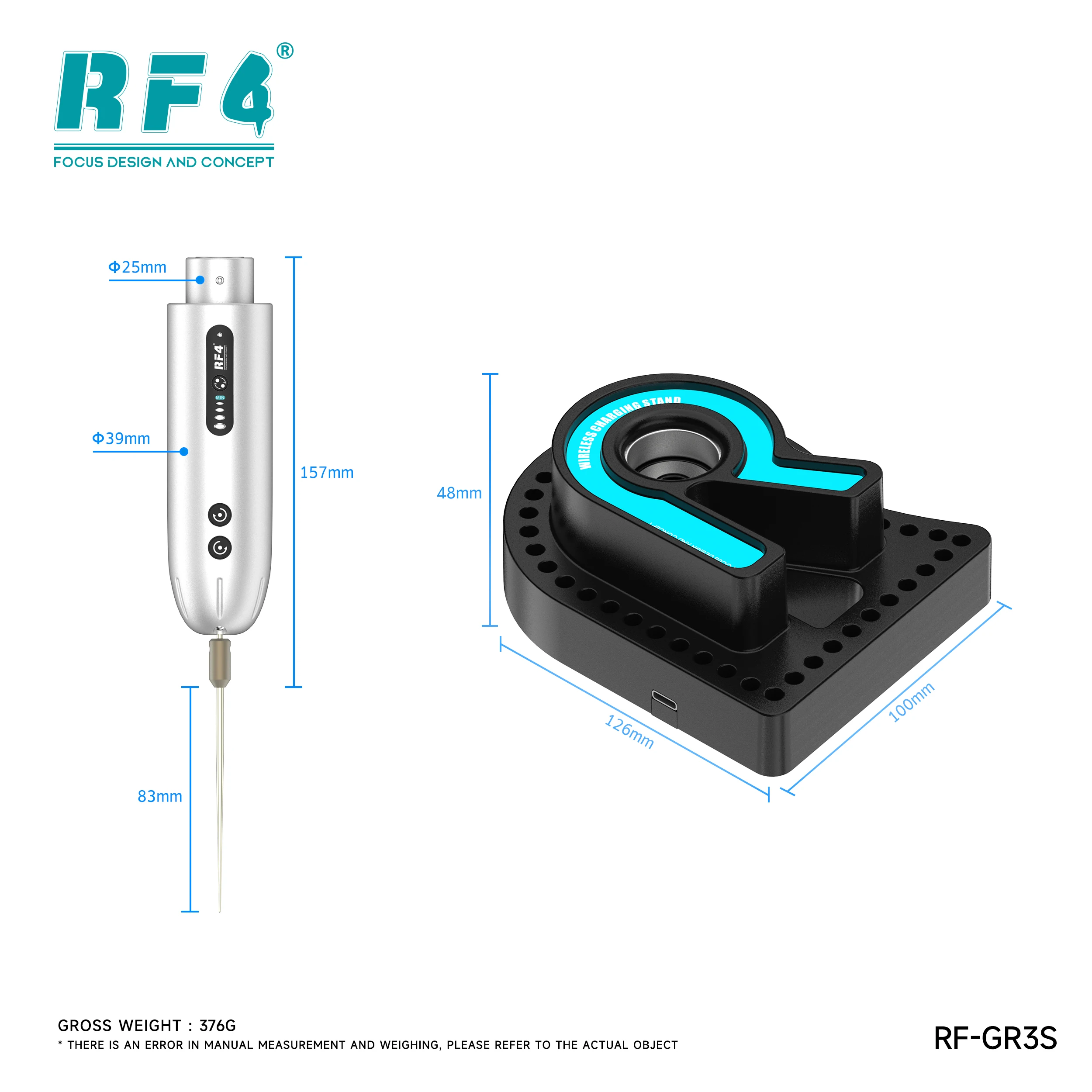 RF4 RF-GR3 e RF-GR3S Penna per rimozione colla elettrica Regolazione a 4 velocità per scheda madre del telefono cellulare IC CPU Strumento per la rimozione della colla di riparazione