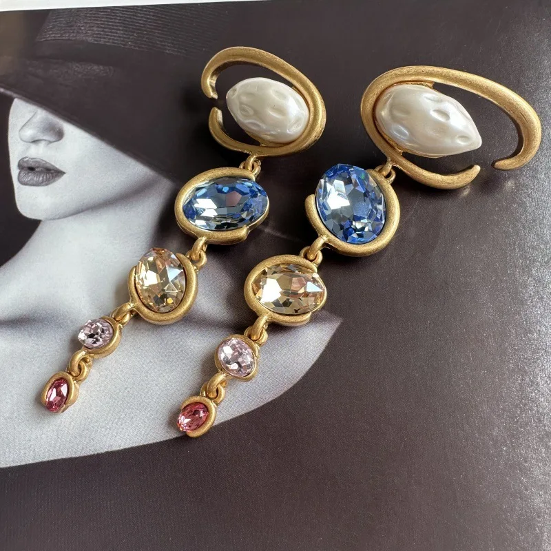 Fashion Jewelry High-End Exaggerated Long Pendant Earrings for Women, Party Gifts Jewelry Studs Timeless Gem Vault