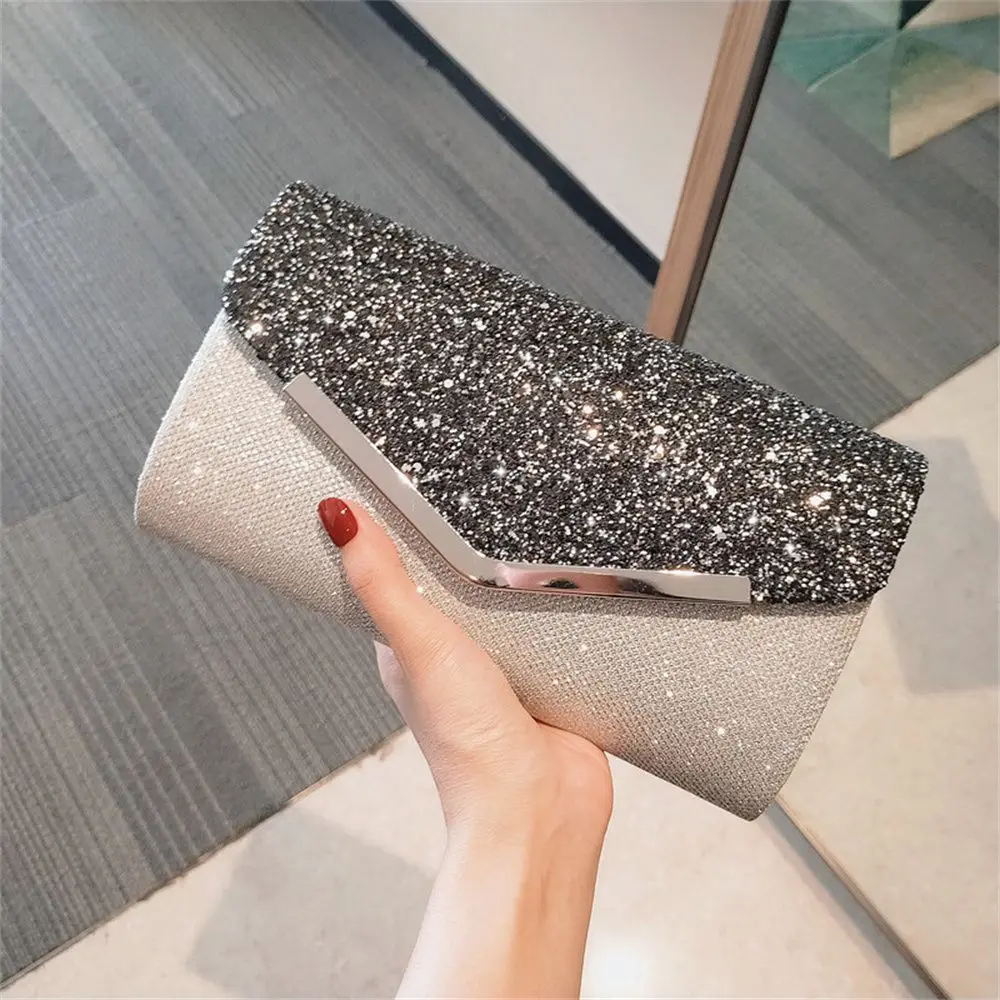 Fashion Party Evening Clutch Bag Synthetic Leather Chain Shoulder Purse Clutch Women Banquet Wedding Rhinestone Handbag Bags