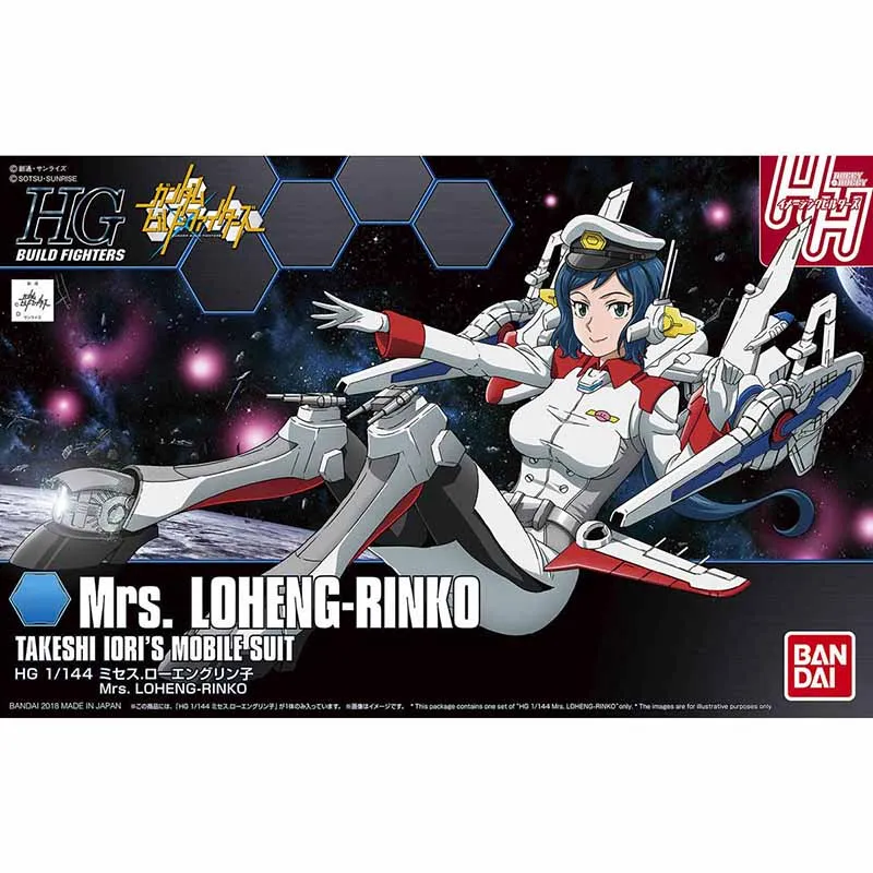 

Bandai Original Gundam HG 1/144 Series Mrs. LOHENG-RINKO TAKESHI IORI’S MOBILE SUIT Anime Action Figure Assembly Model Toys