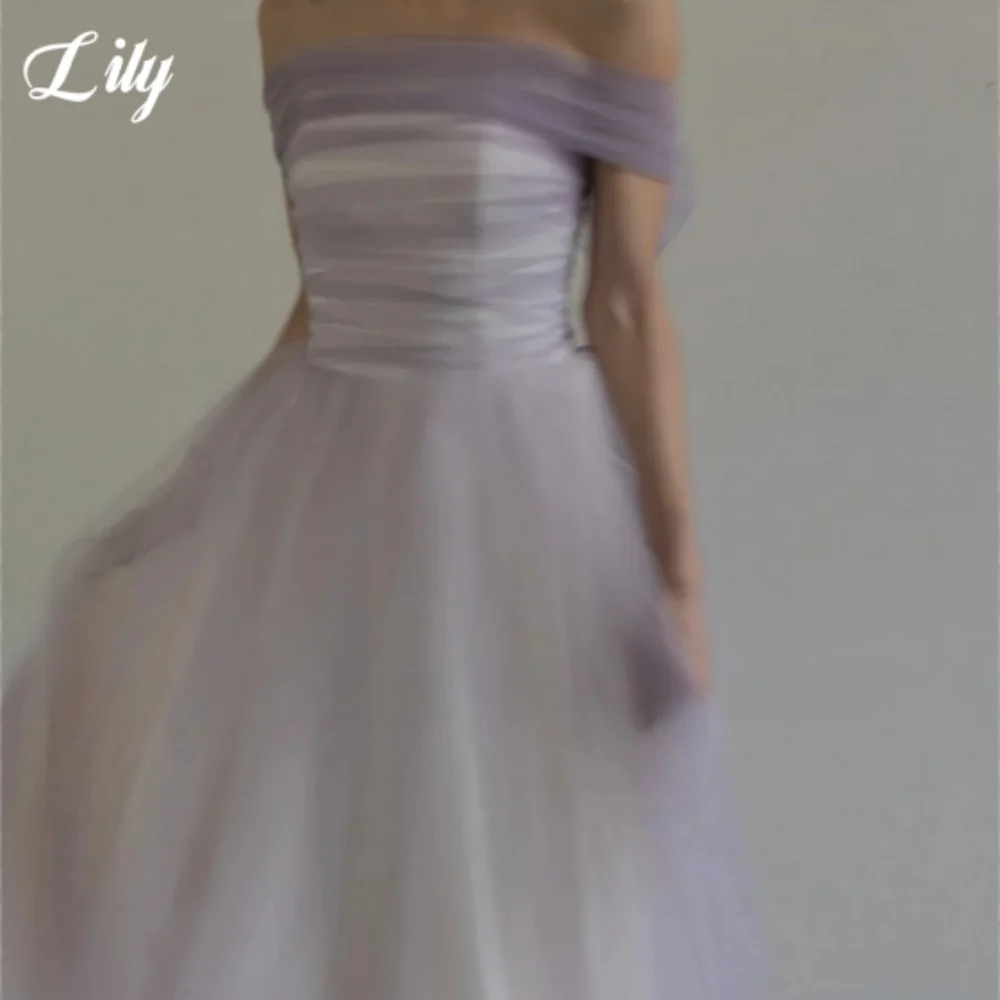 Lily Silver Abiti da ballo eleganti Abito da ballo senza spalline senza schienale Abito da ballo senza maniche in tulle per donna abiti da cerimonia Personalizzato