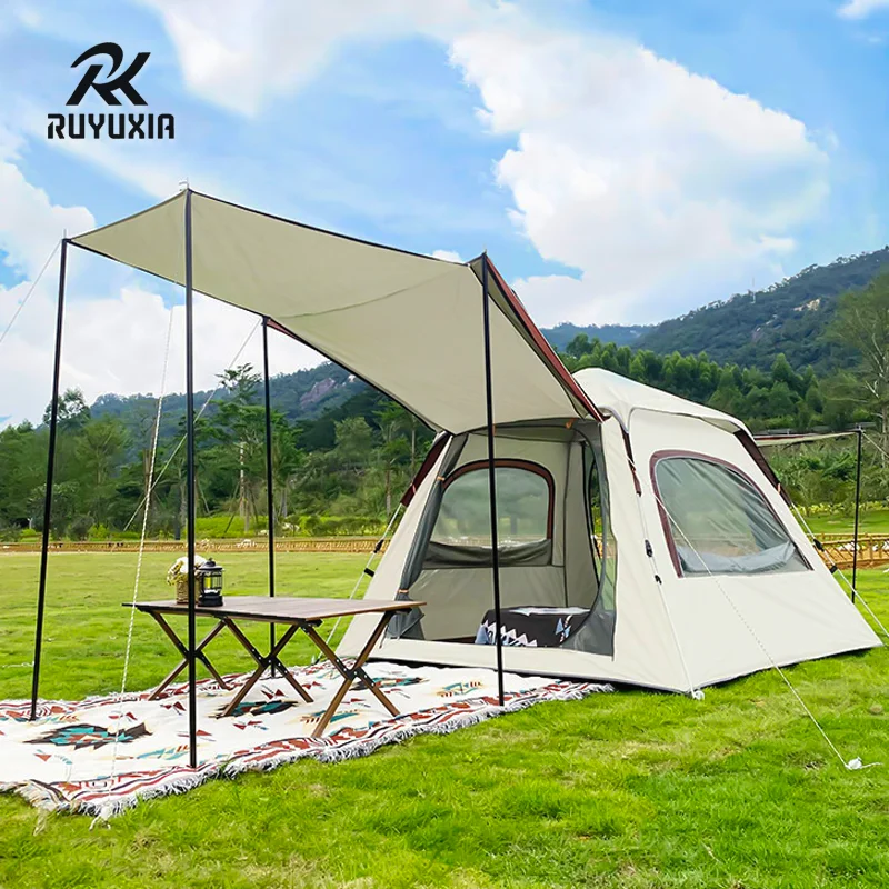

5-8 Persons Camping Tent Lightweight Outdoor Backpacking Tent with Rain Fly for Family Camping Hiking Beach Fishing Tent RUYUXIA