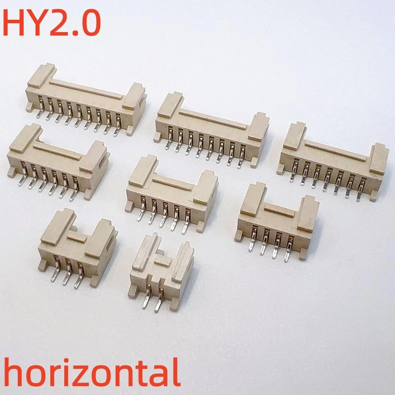 20Pcs HY2.0 Horizontal and Vertical Patch Connector 2.0mm Pitch 2P 3P 4P 5P 6P 7P 8P 9P 10Pin Socket Connector