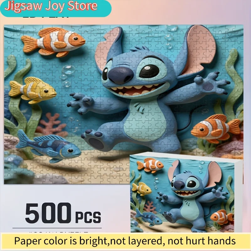 

2D Flat, Disney Disney Stitch & Mickey Mouse Puzzle Suitable for Adults - Challenging Brain Teaser, Nostalgic Wall Decor for L