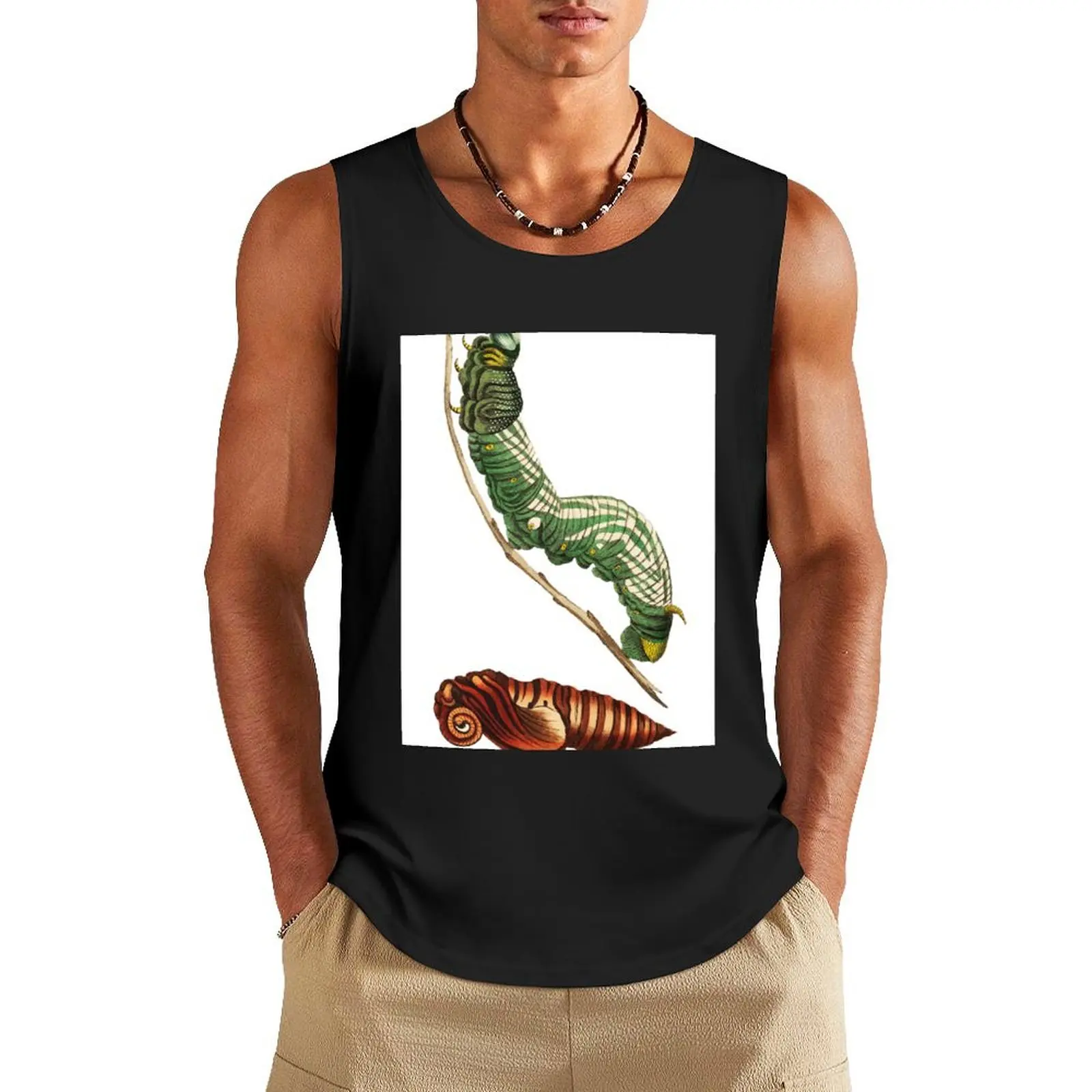 Sphinx Moth and Pupa Tank Top summer clothes man 2024 Men's t-shirts