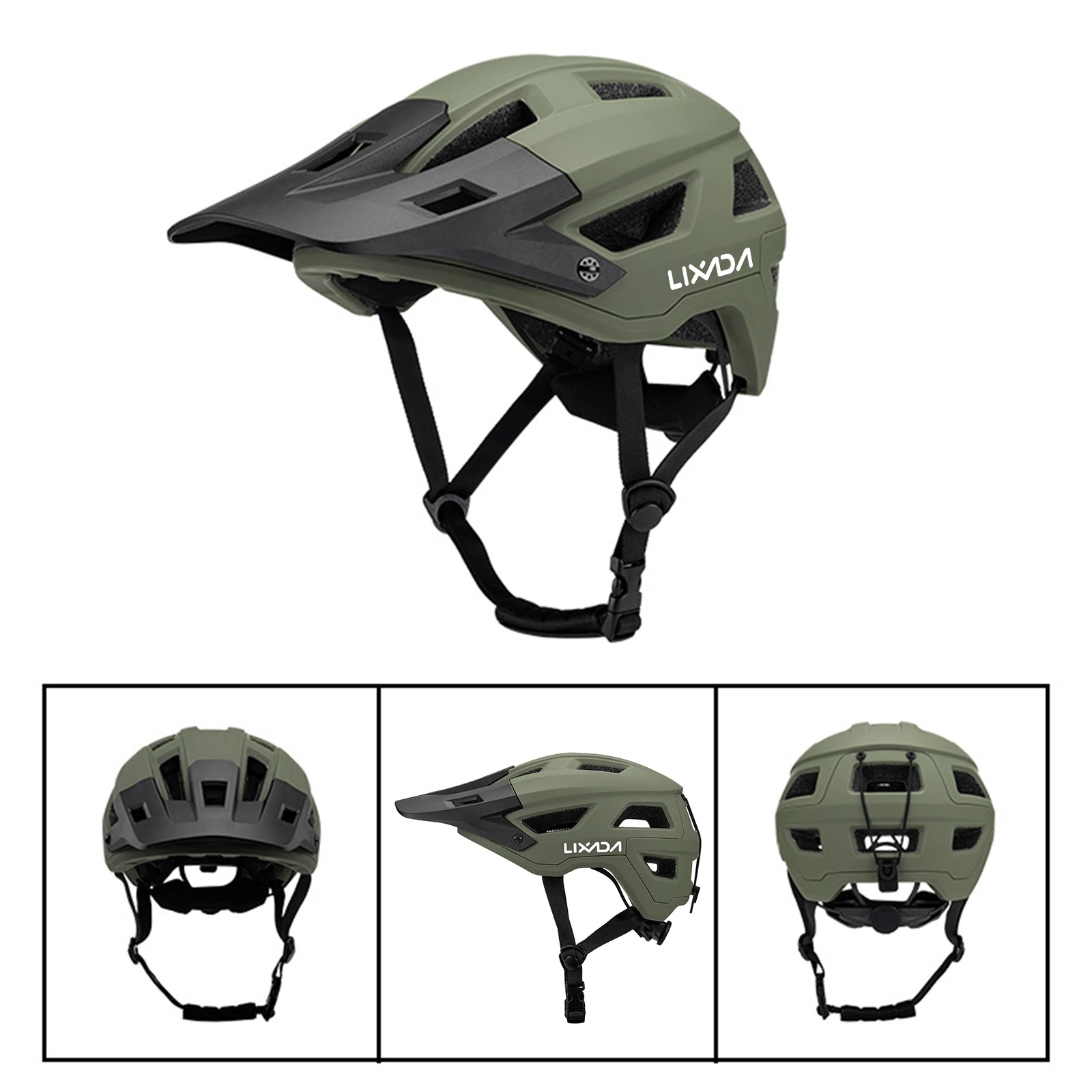 Lixada Fahrradhelm Herren Damen MTB Rennradhelm 55–61 cm verstellbares Zifferblatt abnehmbares Visier Belüftung 14 Belüftungsöffnungen Fahrradhelm – Detail 12