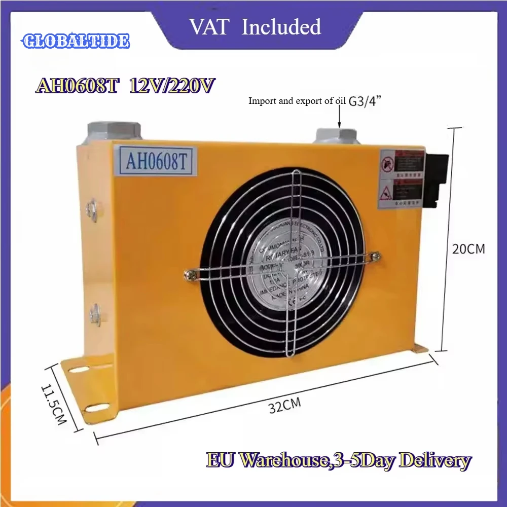60L/min Raffreddatore d'aria idraulico AH0608T Strumenti hardware di vendita caldi Radiatore dell'olio raffreddato ad aria Raffreddamento ad aria Radiatore dell'olio 220V/12V