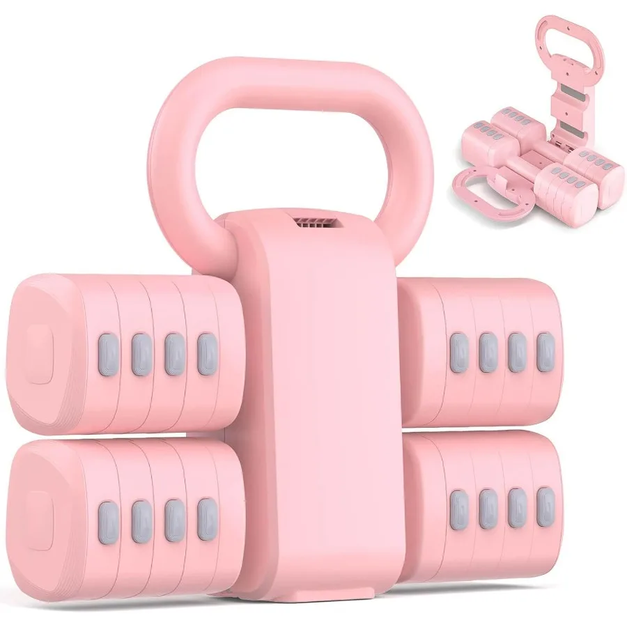 مجموعة دمبل 2 في 1 قابلة للتعديل مطورة 5 مستويات أوزان يدوية ثقيلة للنساء والرجال كل 2.2 3.3 4.4 5.5 6.6 رطل وزن قابل للتحويل #1