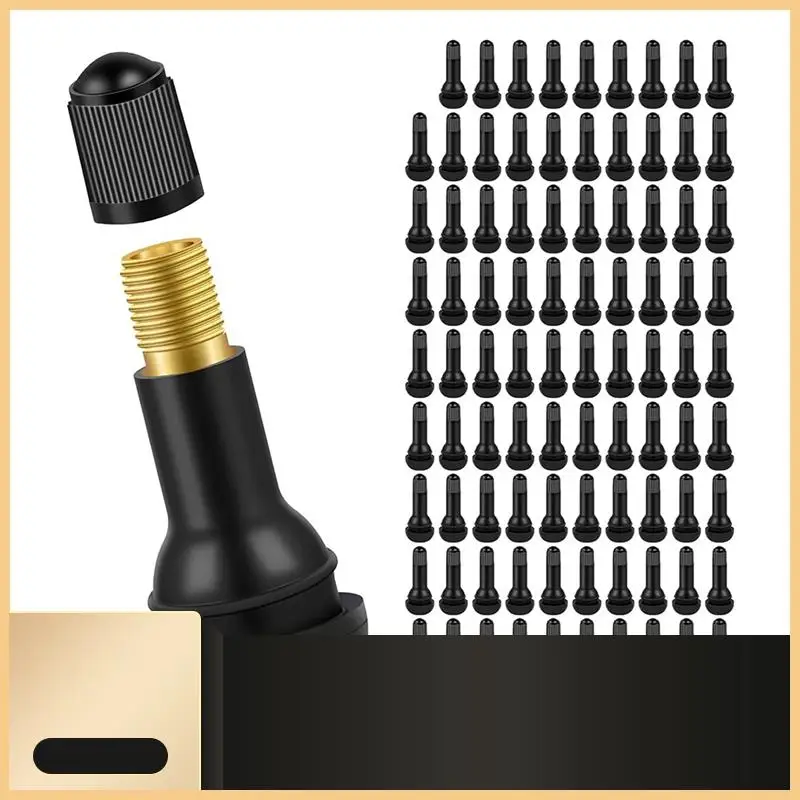 

100 упаковок TR413, набор инструментов для резиновых клапанов с защелкой, клапаны для бескамерных шин, резиновые стержни клапанов, автомобильные аксессуары, запчасти